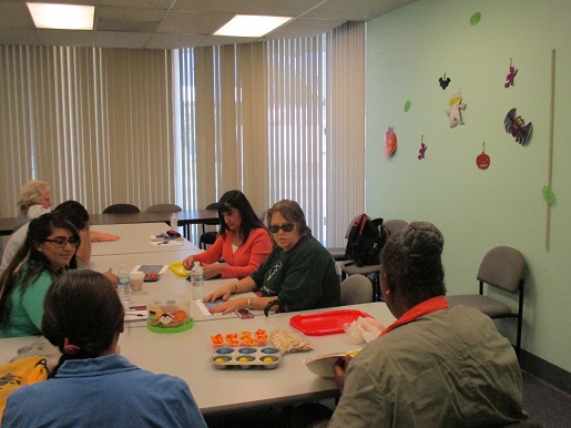  Everyone is enjoying the Braille club.